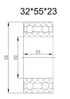 Чертеж 01-0994 Подшипник 55х32х23 Чертеж 01-0994 Подшипник 55х32х23