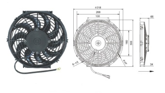 Чертеж 08-0934 Вентилятор 12 24V Puller 120W S