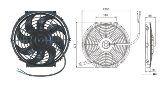 Чертеж 08-1028 Вентилятор 10 12V Puller 100W S