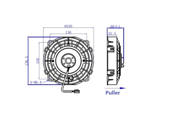 Чертеж 08-3286 Вентилятор 6 12V Puller 80W