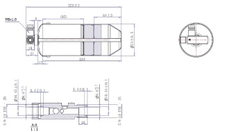 Чертеж 17-1657 Ресивер вертикальный 230ммх74мм, аналог Volvo 8FT351196641