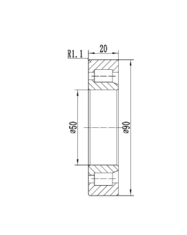 Чертеж 01-2622 Подшипник 90x50x20 для BOCK FK40