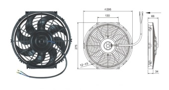 Чертеж 08-0946 Вентилятор 10 12V Pusher 80W S