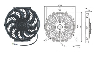 Чертеж 08-0860 Вентилятор 12 24V Pusher 80W S