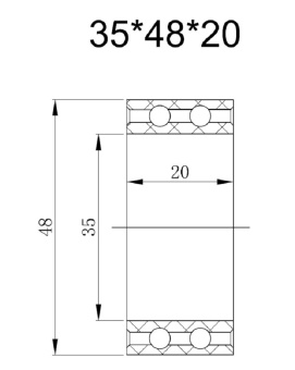 Чертеж 01-0993 Подшипник 48x35x20 Чертеж 01-0993 Подшипник 48x35x20