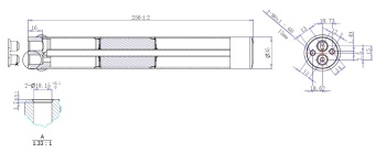 Чертеж 17-2793 Ресивер вертикальный алюминиевый 250ммх35мм, PAD