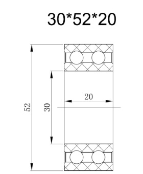 Чертеж 01-0873 Подшипник 52x30x20