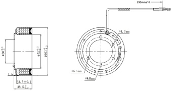 Чертеж 01-0697 Муфта электромагнитная компрессор 5H14 12V