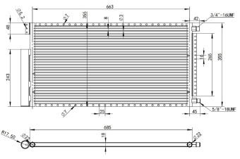 Чертеж 20-0986 Конденсатор 14х27х18мм. со встроенным ресивером