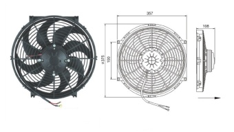 Чертеж 08-1296 Вентилятор 14 24V Puller 160W S