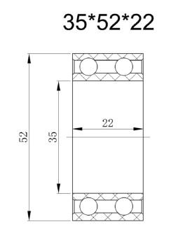 Чертеж 01-0794 Подшипник 52х35х22 Чертеж 01-0794 Подшипник 52х35х22
