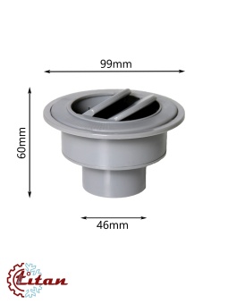 Чертеж 24-3387 Дефлектор серый D99 под гофру 46мм