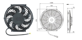 Чертеж 08-1384 Вентилятор 10 24V Pusher 120W S