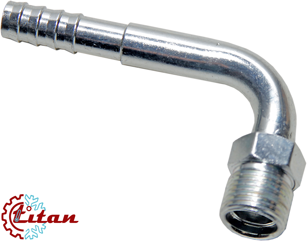 Фитинг стальной 10мм 1/2” №8х90˚ O-RING 3/4”-16UNF с наружной резьбой