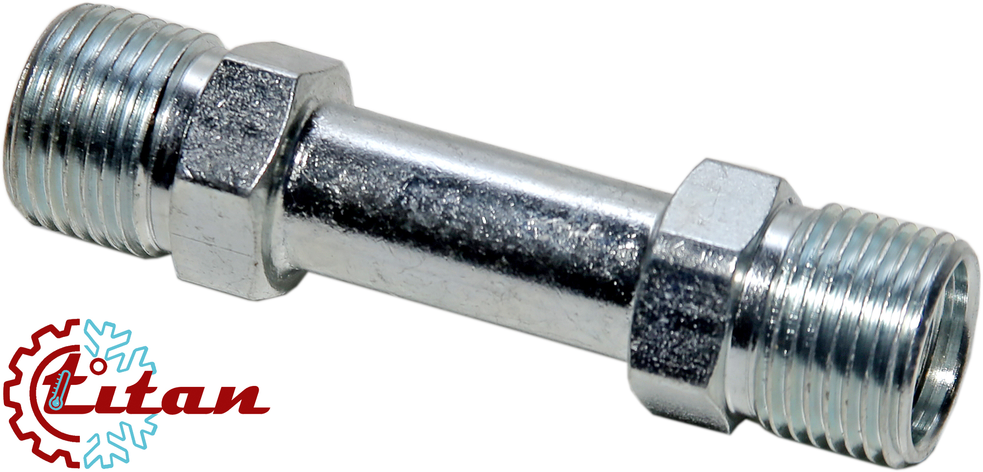 Фитинг стальной 13мм 5/8” №10х180˚ O-RING 7/8”-14UNF сростка с наружной резьбой