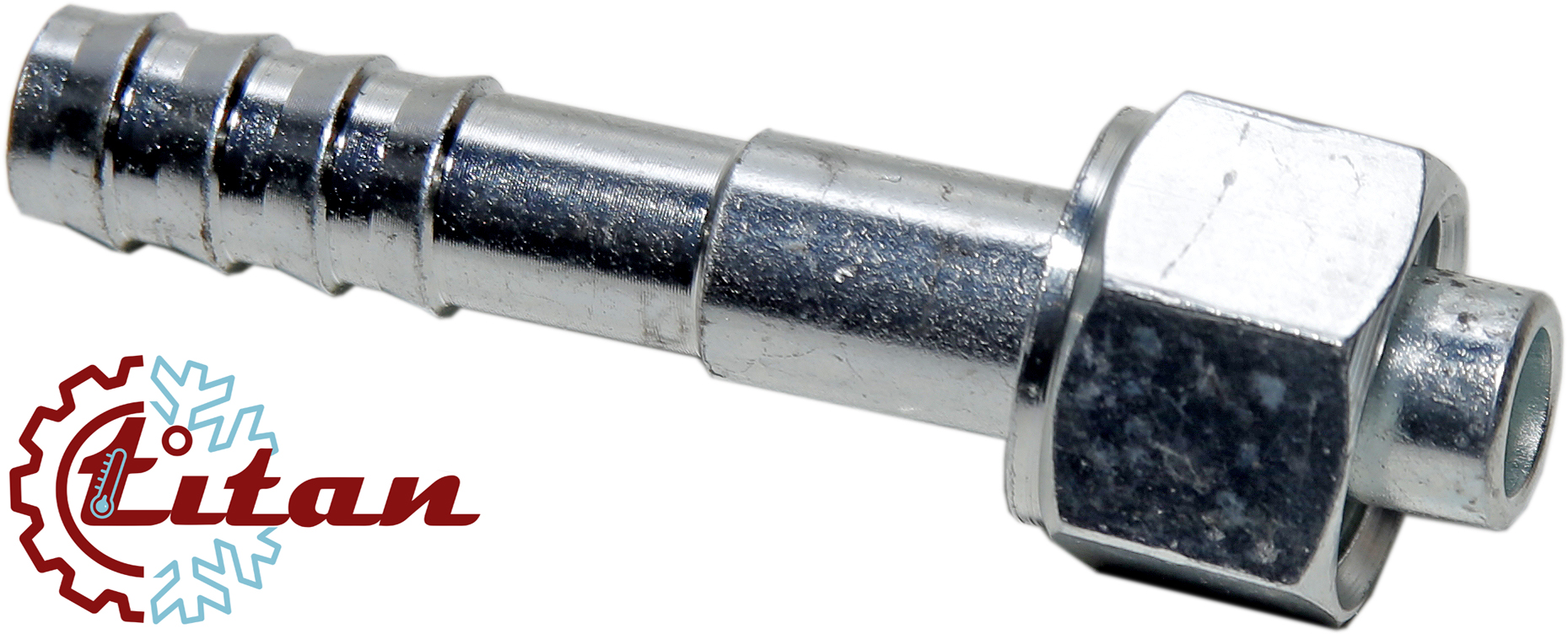 Фитинг стальной 10мм 1/2” №8х180˚ O-RING 3/4”-16UNF