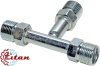 Фитинг стальной 10мм 1/2” №8 O-RING 3/4”-16UNF тройник с наружной резьбой