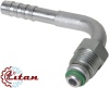 Фитинг алюминиевый 8мм 3/8” №6х90˚ O-RING 5/8”-18UNF с гайкой с наружной резьбой