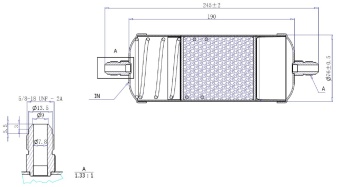Чертеж 17-1347 Фильтр-осушитель 303, 2х58-18UNF, Flare (резьба)