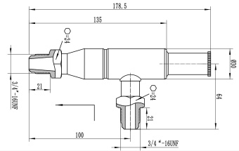 Чертёж 21-1692 Регулятор давления KVL 12 аналог Danfoss 034L0041 (резьба)