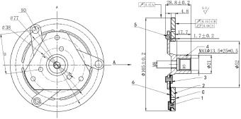 Чертёж 01-1975 Прижимная пластина 10PA17
