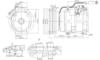 Чертёж Компрессор 5S-10S17C A1 24V