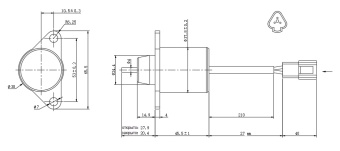 Чертеж 21-0708 Соленоид отсечки топлива (стартстоп) 12V, аналог Thermo King 41-4306