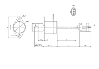 Чертеж 21-0707 Соленоид отсечки топлива 12V, аналог Carrier 25-15230-01