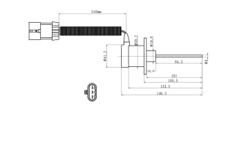Чертеж 21-0863 Соленоид отсечки топлива 12V, аналог Carrier 25-38109-06