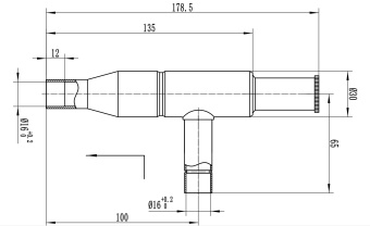 Чертёж 21-1691 Регулятор давления KVL 15 аналог Danfoss 034L0049 (пайка)